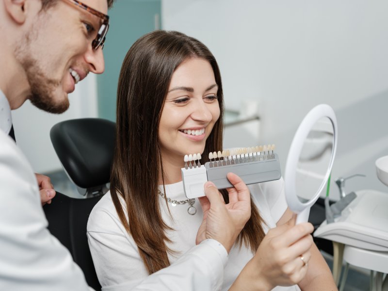 woman preparing to receive veneers